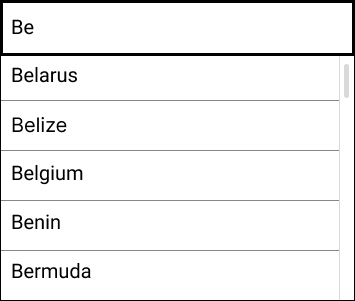 Example of list only autocomplete.
